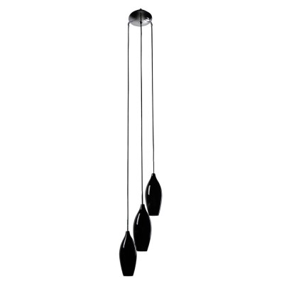 Lustra cu 3 pendule design modern CHAMPAGNE black