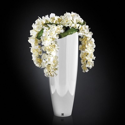 Aranjament floral OSLO IN SHINY VASE, alb 130cm