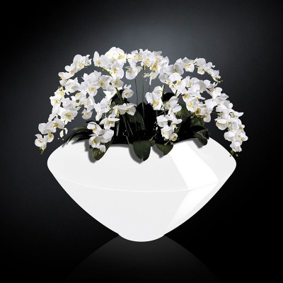 Aranjament floral VENEZIA IN SHINY VASE, alb