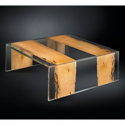 Masuta design Glass&Wood VENEZIA 100x100cm