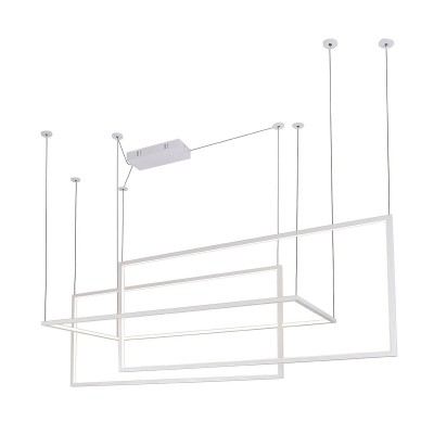 Lustra LED XXL suspendata design modern GEOMETRIC alba