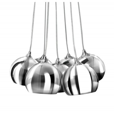 Lustra design modern Noa 7 chrome/white