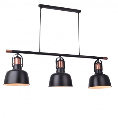 Lustra design industrial DARLING 3 line negru