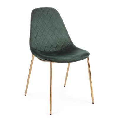 Set de 4 scaune design modern TERRY, catifea verde