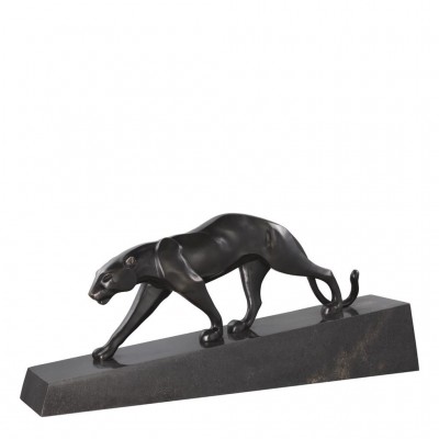 Statueta/ Obiect decorativ din marmura si bronz Pantherae