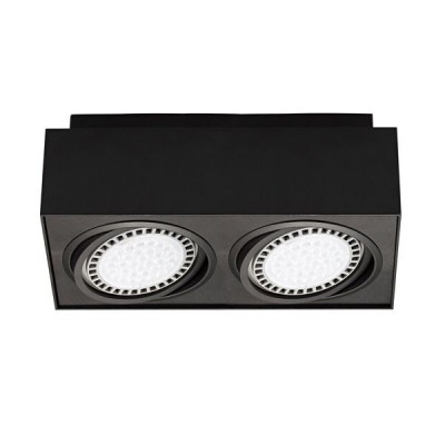 Plafoniera aplicata cu 2 spoturi directionabile BOXY CL 2, negru