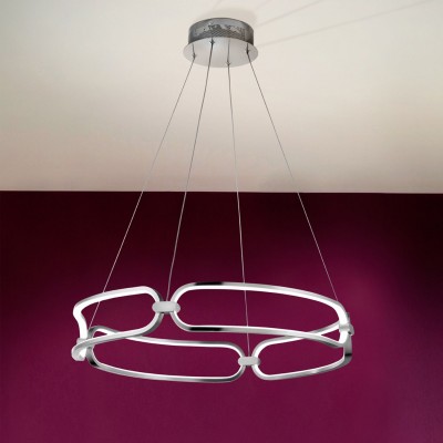 Lustra LED suspendata design ultra-modern Ø60cm Colette crom