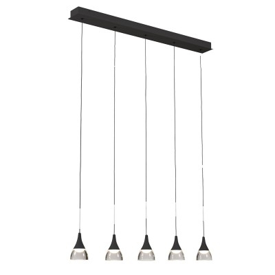 Lustra cu pendule LED design modern Dalmatia 5 Black