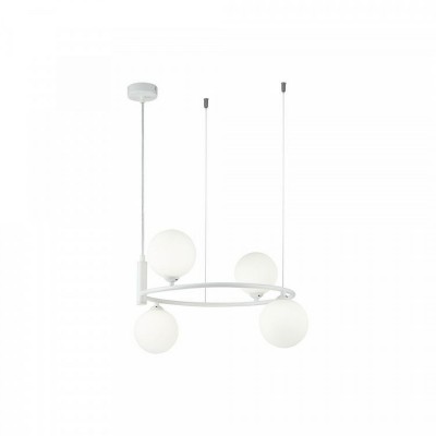 Lustra design modern cu 4 surse de lumina Ring alba