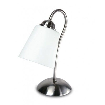 Veioza / Lampa de masa stil clasic 1162 nickel/alb