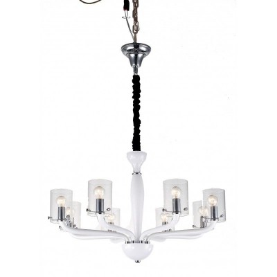 Candelabru cu 8 brate design modern Aurora, alb