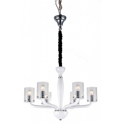 Candelabru cu 6 brate design modern Aurora, alb