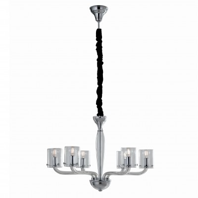 Candelabru cu 6 brate design modern Aurora, transparent