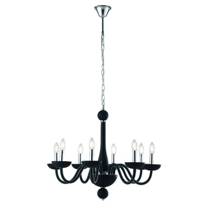 Candelabru cu 8 brate design modern Alfiere, negru satinat