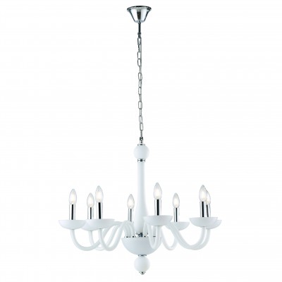 Candelabru cu 8 brate design modern Alfiere, alb satinat