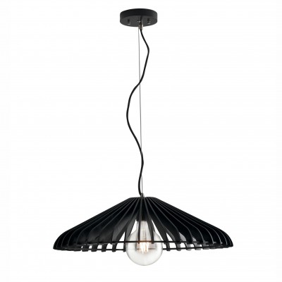 Lustra din lemn design rustic Calder 50cm, negru