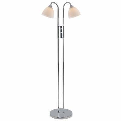 Lampadar dimabil modern cu 2 brate flexibile Ray crom/alb