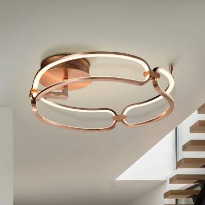 Lustra LED aplicata design ultra-modern Ø47cm Colette auriu roze