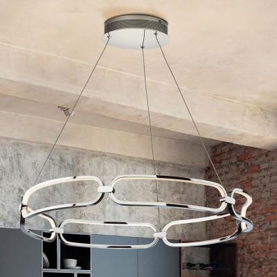 Lustra LED suspendata design ultra-modern Ø80cm Colette crom