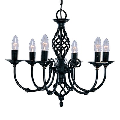 Candelabru elegant stil clasic Zanzibar negru 6L 