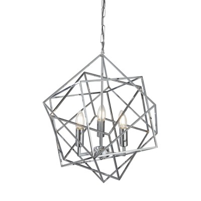 Lustra moderna design geometric Cube 3L crom