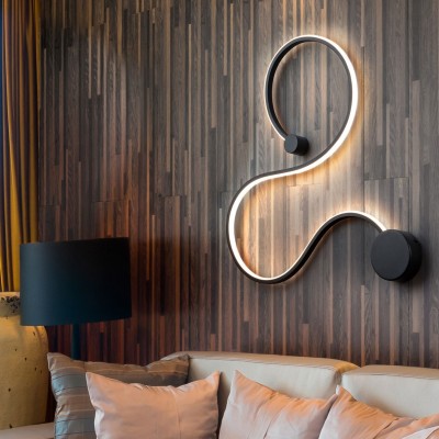 Aplica de perete LED design modern decorativ Grafos negru
