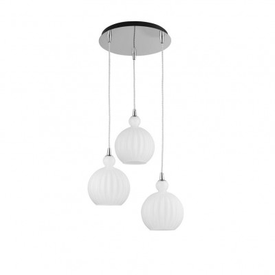 Lustra cu 3 pendule design modern Odell alba