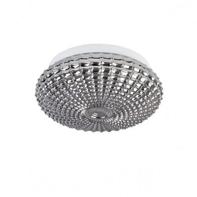 Plafoniera baie moderna Ø30cm IP44 Clam sticla fumurie