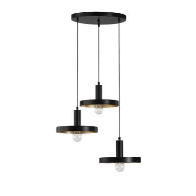 Lustra cu 3 pendule design modern Garni negru/auriu 