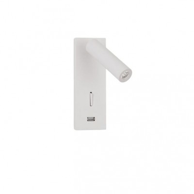 Aplica cu reader LED directionabil si USB Charger Fuse alba