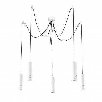 Lustra cu pendule design modern Locus 5 alba