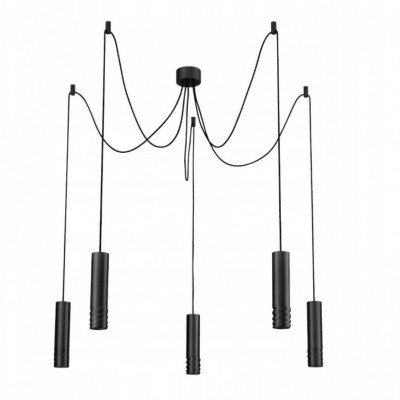 Lustra cu pendule design modern Locus 5 negra