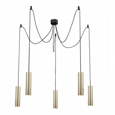 Lustra cu pendule design modern Locus 5 champaigne