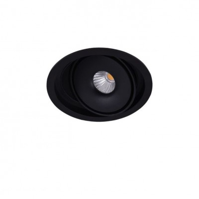 Spot LED incastrabil directionabil de tavan/plafon BOSTON 1 ROUND negru