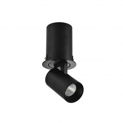 Spot LED directionabil, incastrabil tavan/plafon Luna 7W negru