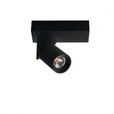 Spot LED aplicat directionabil design modern Santos Round negru