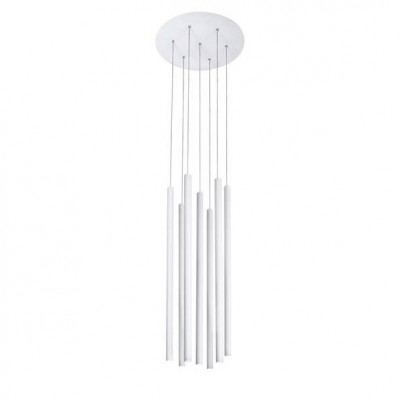 Lustra cu 7 pendule LED design modern ULTRATHIN alb