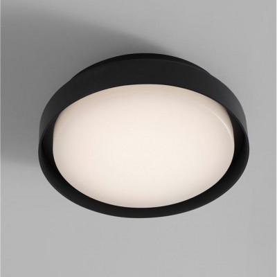 Plafoniera LED pentru iluminat exterior design modern slim IP65 OLIVER neagra