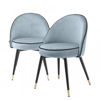 Set de 2 scaune design LUX Cooper, albastru