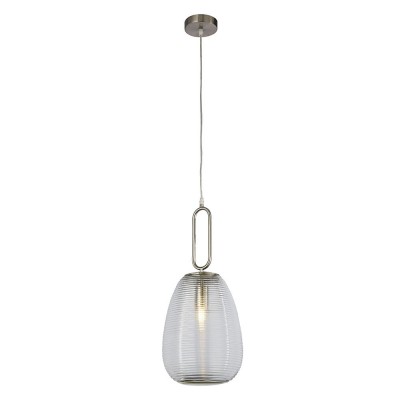 Pendul sticla deco stil modern Elixir clar / satin nickel