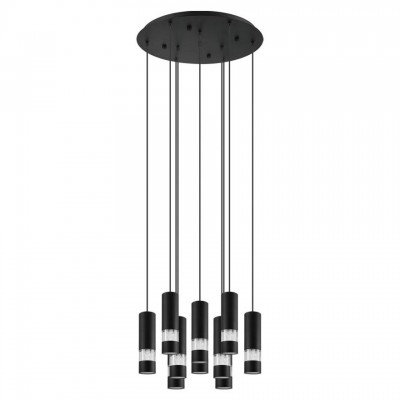 Lustra neagra cu 10 pendule design modern BERNABETA