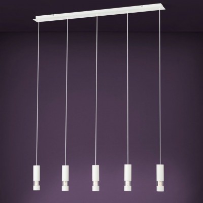 Lustra alba cu 5 pendule design modern BERNABETA