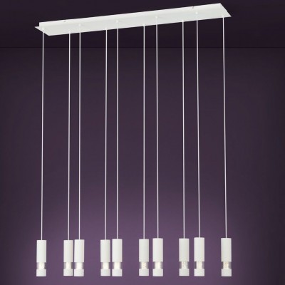 Lustra alba cu 10 pendule design modern BERNABETA