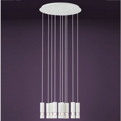 Lustra alba cu 10 pendule design modern BERNABETA