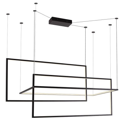 Lustra LED dimabila, XXL suspendata design modern GEOMETRIC negru