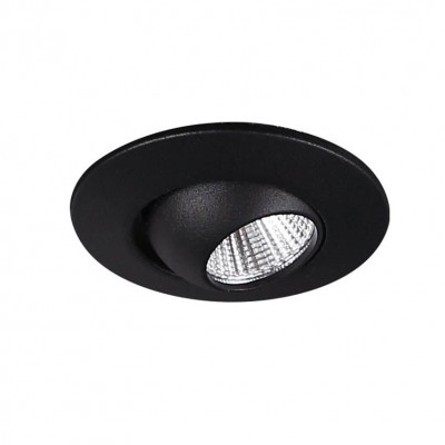 Spot LED directionabil incastrabil tavan fals YUCA ROUND TILTED negru