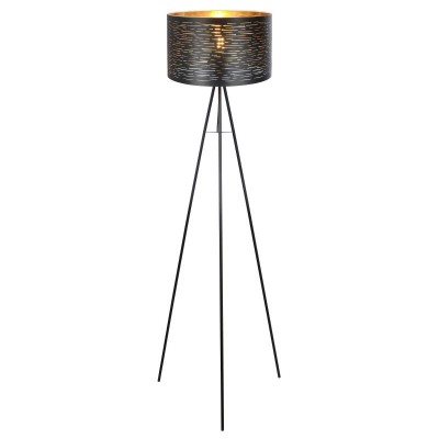 Lampadar cu trepied design modern TUNNO negru, auriu