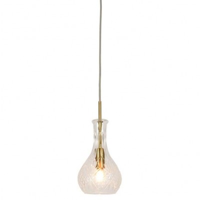 Lustra, Pendul elegant din sticla Brussels transparent/gold, drop