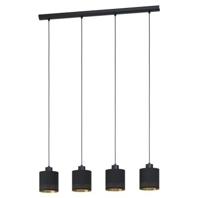 Lustra cu 4 pendule design modern ESTEPERRA negru, auriu