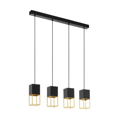 Lustra suspendata design modern Montebaldo negru, auriu